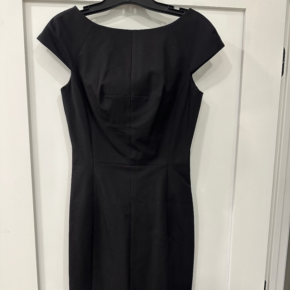 Banana Republic Cap Sleeve Midi Black Sloan Dress